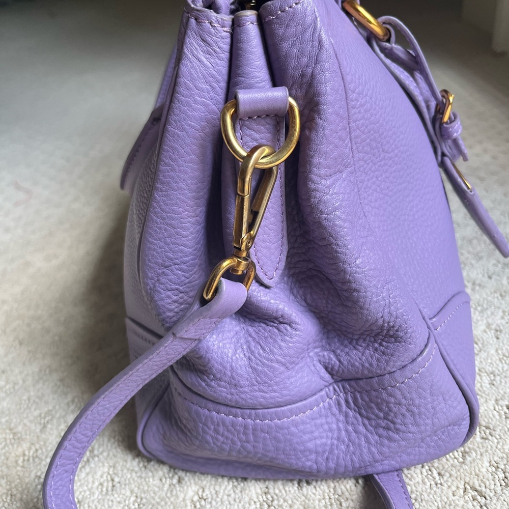 Prada Purple Leather Satchel with Gold Hardware - Picture 3 of 16